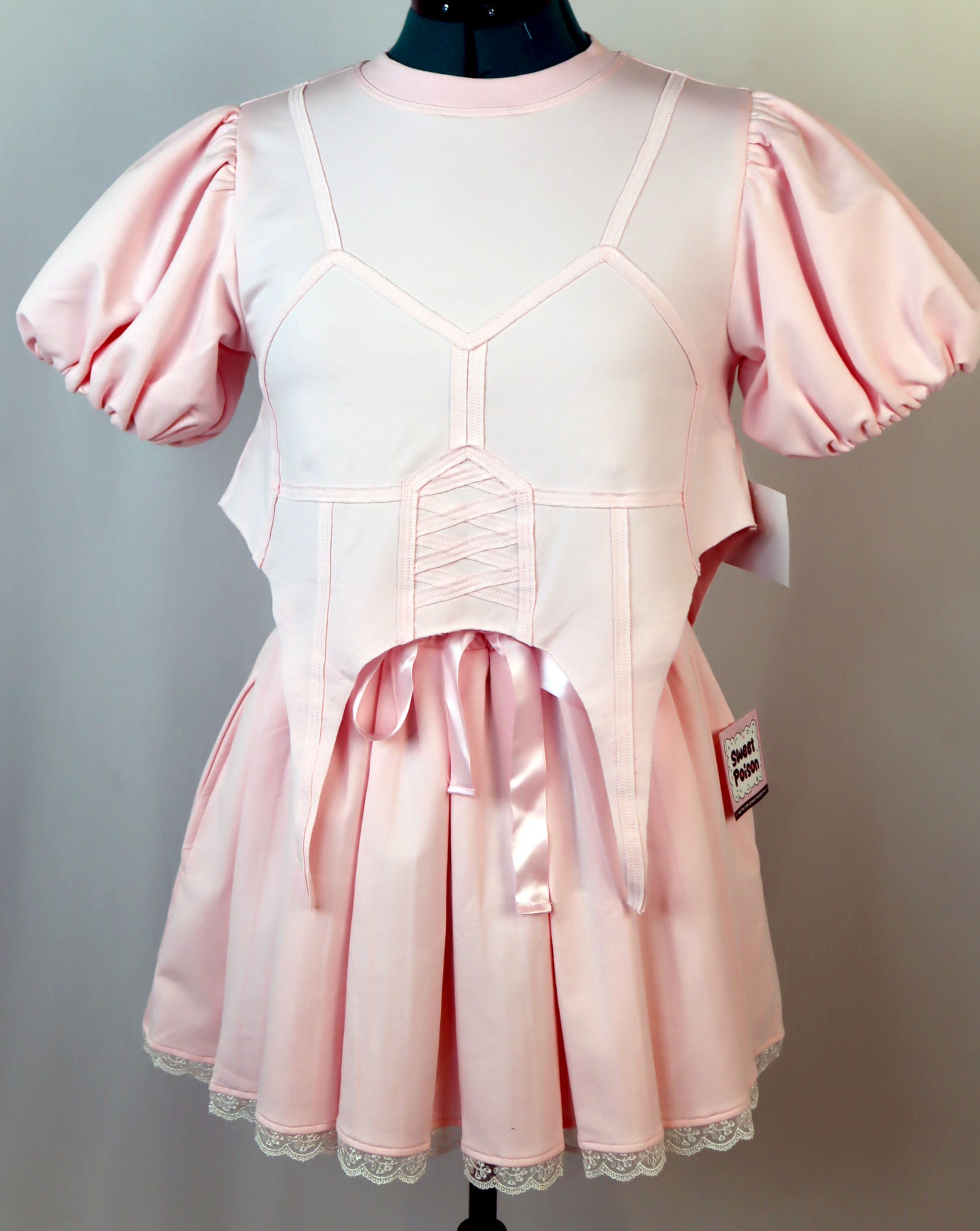 Arsenic Corset Short Sleeve Sweatshirt - Pink