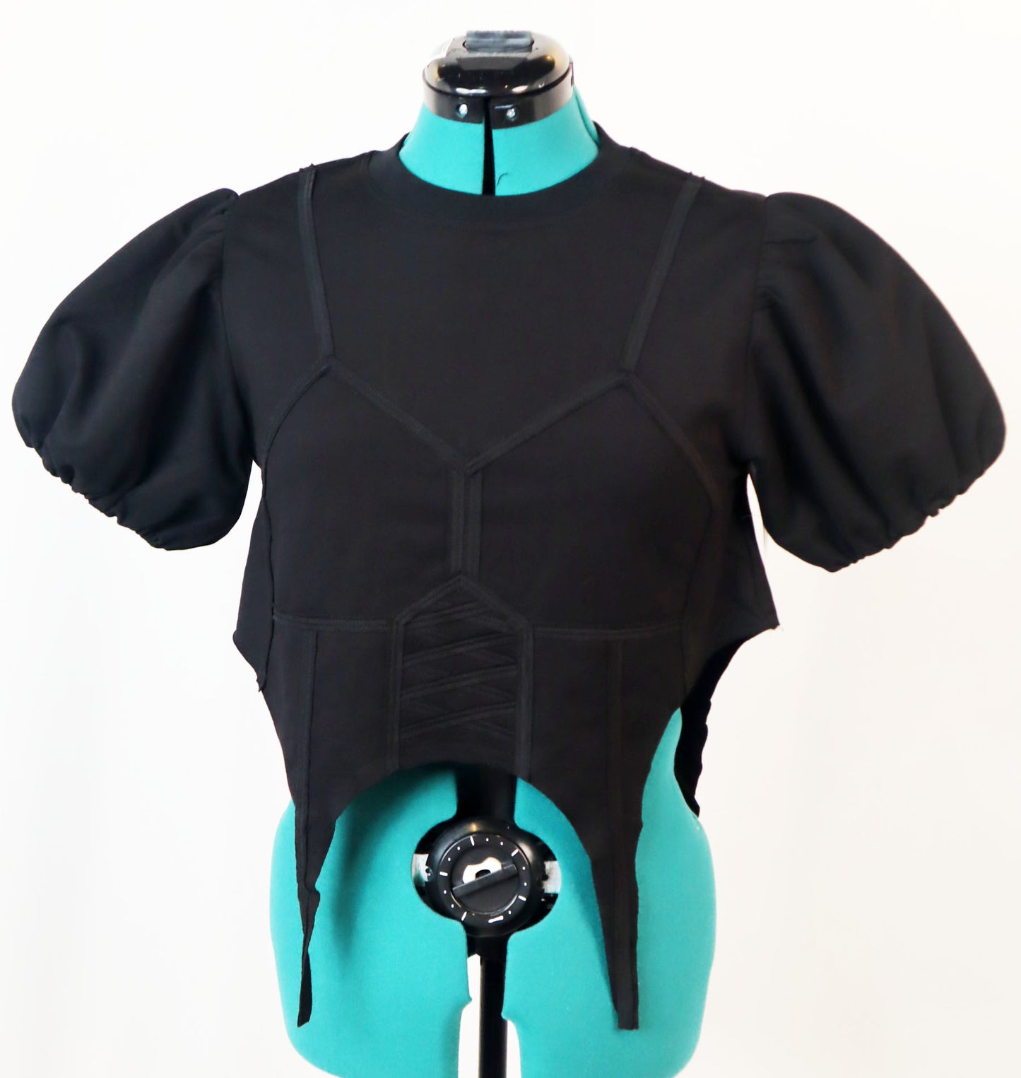 Arsenic Corset Short Sleeve Sweatshirt - Black