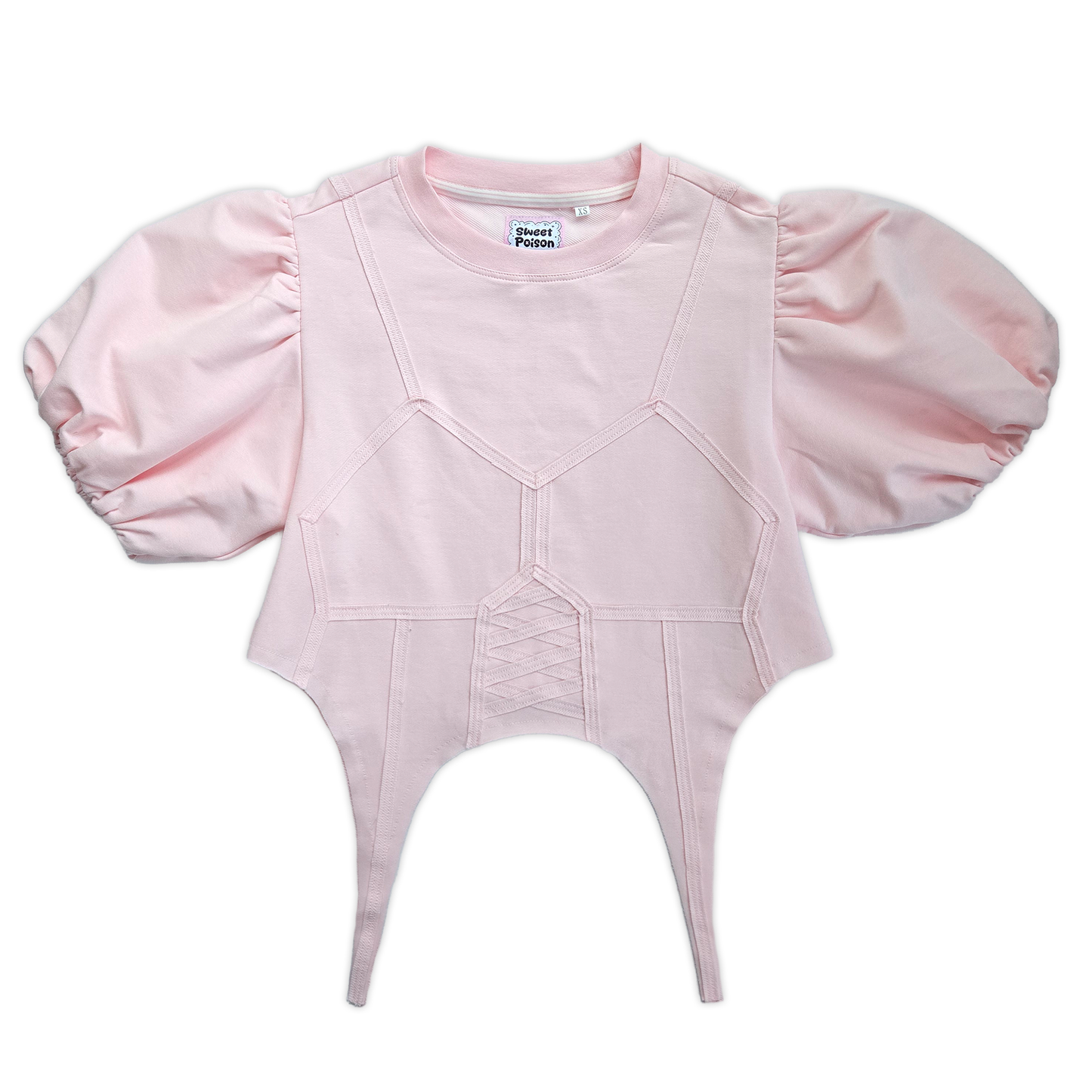 Arsenic Corset Short Sleeve Sweatshirt - Pink